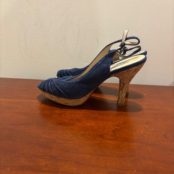 Steve Madden Pursue Suede Leather Slingback Heels in Blue Size 8 - Picture 4 of 12